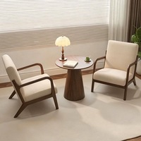 Fauteuil de loisirs moderne en bois avec rembourrage en éponge douce pour hôtels, bureaux, cafés et appartements