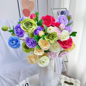 Bouquet de fleurs artificielles Deyi 5 têtes de lotus en soie pour mariage, décoration intérieure et allée - Product Image 1