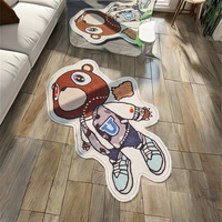 Tapis personnalisé Hip Hop Bear, style Street Art moderne, en peluche, fabriqué à la machine pour la décoration intérieure