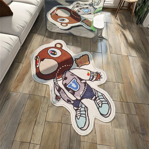 Ковер <span class=keywords><strong>Kanye</strong></span> West на заказ, современный, хип-хоп, музыкальный, нескользящий ковер для уличного искусства с плюшевым ворсом, машина для домашнего использования - Product Image 3