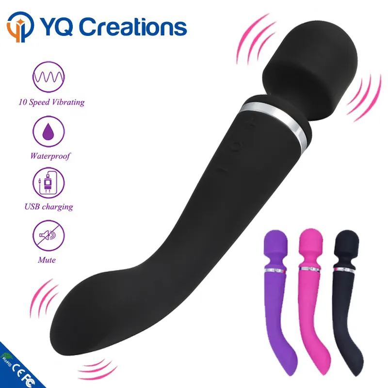 Erótico Av coño práctico masajeador recargable juguete sexual adulto varita masajeador vagina vibrador para juguetes sexuales femeninos