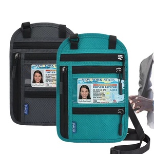 Sac de voyage tour de cou anti-RFID pour passeport, étui de protection pour billets d'avion et documents, pochette de rangement pour cartes B014 - Product Image 6