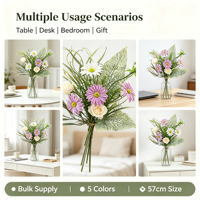 Bouquet de fleurs artificielles de haute qualité pour la décoration de la maison, cadeau pour la fête des mères, magnifique bouquet de fleurs