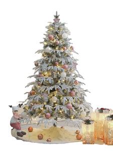 Árbol de Navidad Artificial Preiluminado con Nieve, de 1.2 a 2.4 Metros, con Base Metálica, Luces LED Cálidas Blancas, Diseño Plegable para Interiores - Product Image 5