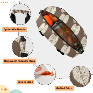 กระเป๋าเก็บอุณหภูมิอาหารกลางวันสำหรับผู้หญิง Aloha Collection Hawaii Kalo Design ลายควิลท์ ทำจากโพลีเอสเตอร์ เหมาะสำหรับทำงาน ไปโรงเรียน ปิกนิก ท่องเที่ยว พร้อมสายสะพายปรับได้ - Product Image 3