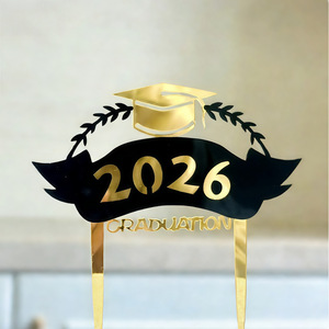 नए 2026 स्नातक मौसम ऐक्रेलिक केक प्लग-इन डॉक्टर कैप गेहूं कान स्नातक समारोह सजावट पार्टी आपूर्ति - Product Image 6