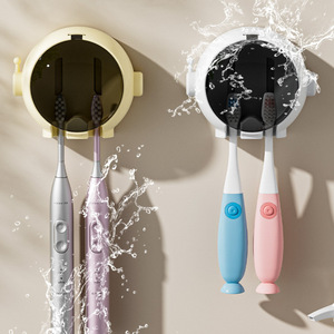 Electric <b>Toothbrush</b> <b>Holder</b> <b>Wall</b> Mounted Suction Cup Waterproof Plastic Milky White Milky Yellow Lotus Root Pink - Product Image 2