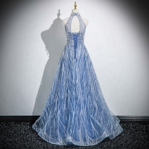 <span class=keywords><strong>Robe</strong></span> <span class=keywords><strong>de</strong></span> mariée bleue à col halter, <span class=keywords><strong>robe</strong></span> <span class=keywords><strong>de</strong></span> <span class=keywords><strong>soirée</strong></span> <span class=keywords><strong>pour</strong></span> femme, luxe abordable haut <span class=keywords><strong>de</strong></span> gamme, niche, cérémonie <span class=keywords><strong>pour</strong></span> adultes - Product Image 2