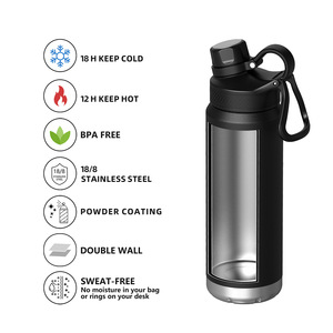 Botella de Agua de Acero Inoxidable de 24 oz, Termo con Asa, Botella de Agua Aislada - Product Image 4