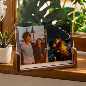 Cadre photo de table en bois massif double face avec support en acrylique transparent en forme de U à faire soi-même - Product Image 6