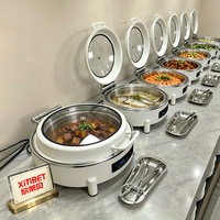 Chauffe-plat électrique en acier inoxydable 6L 400W avec affichage de la température, équipement de cuisine pour hôtels et restaurants