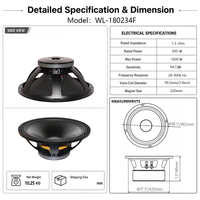 Haut-parleur de basses professionnel de 18 pouces 800W RMS avec bobine vocale de 100mm, puissant pour sonorisation de scène et clubs DJ