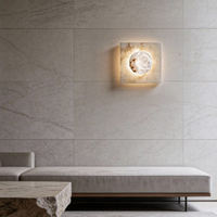 Applique Murale Nordique Moderne en Albâtre Naturel pour Salon & Chambre à Coucher, Chevet, Villa, Escalier - Style Designer Minimaliste