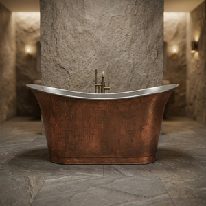 Antique Copper Rectangular Freestanding Bathtub <b>Metal</b> Luxury Bath <b>Tub</b> Without Lid for Bathroom Hotel -Indian Home Crafts - Product Image 1