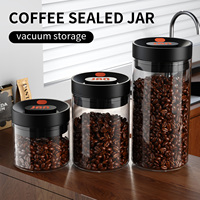 Vente en gros d'usine : Pots en verre borosilicate personnalisables avec couvercles en plastique et fermetures à poussoir pour le rangement en cuisine (1200 ml)