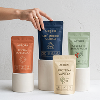 Sachets refermables en aluminium avec impression de logo personnalisé, sacs holographiques pour en-cas et aliments