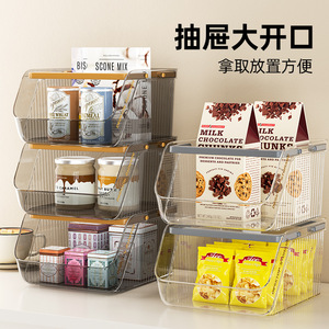 Desktop Storage Box Stackable Rectangle Large Capacity For Snacks Cosmetics Stationery Organizing Container - Product Image 5