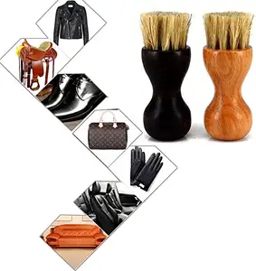 Gourd Shape Wooden Handle Shoe Cleaning Care Brush Shoe Dauber Polish Applicator Tool For Shoe