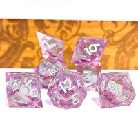 Vente directe d'usine - Ensemble de dés polyédriques à noyau liquide et bords tranchants en résine pour jeux de rôle (RPG) et jeux de table (Dungeons & Dragons)