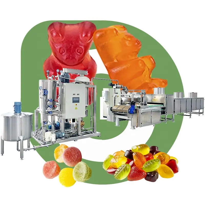 Stärke weiche Süßigkeiten Herstellung von Vitaminen mittlere Größe Gummibärchen-Maschine Gelee-Süßigkeiten-Einlage-Produktionslinie