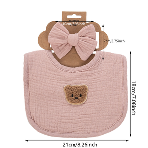 100% कपास के आकार के भालू टेरी बीबीएस बेबी लार के लिए बटन बंद करने के साथ नए मोटे बर्प कपड़े - Product Image 5