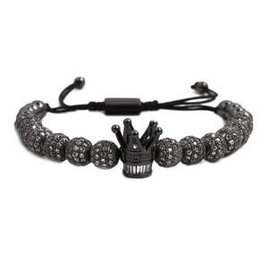 New Fashion Beaded Jewelry Bangle Crystal <strong>Bead</strong> Elastic Yoga Energy <strong>Bracelet</strong> Mens Crown <strong>Bracelet</strong> <strong>Beads</strong> CZ Stone <strong>Charms</strong> <strong>Bracelet</strong> - Product Image 3