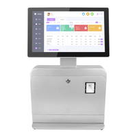 Sistema de Punto de Venta Licon de Pantalla Dual de 15.6 Pulgadas con Impresora de 58 mm, Escáner, Teclado, Todo en Uno, Caja Registradora para Supermercado