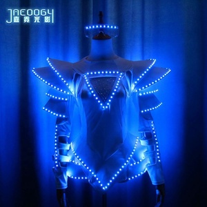 Jupe lumineuse LED pleine couleur pour scène, vêtements pour femmes, DJ, chanteuse, lunettes, boîte de nuit, costume Ds, une pièce - Product Image 4