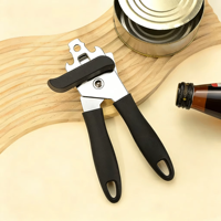 Ouvre-boîte manuel multifonctionnel en acier inoxydable avec poignée antidérapante, ouvre-bouteille 3 en 1 pour bouteilles de bière et pots, gadget de cuisine