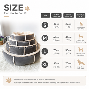 Vente <span class=keywords><strong>en</strong></span> Gros Lit pour Chien et Chat Rond Personnalisé Haut de Gamme <span class=keywords><strong>en</strong></span> Fausse Fourrure Chaude Douillette Peluche Naturelle Multi-Tailles - Product Image 3