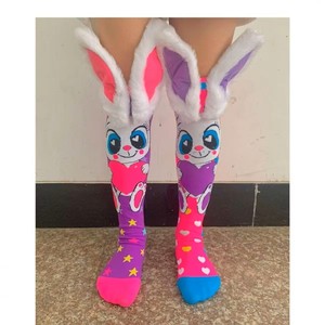 Chaussettes originales 3D à oreilles d'animaux - Design fantaisie de dessin animé, tricotées, absorbant la transpiration, pour usage quotidien, chaussettes mi-hautes pour enfants et adultes - Product Image 6