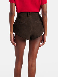 Velours Pod Type femmes Shorts Y2k Vintage mode élégant taille haute pantalon court avec ceinture 2025 été nouveau - Product Image 2