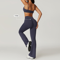 Ensemble de vêtements de sport pour femmes avec logo personnalisé, séchage rapide, soutien-gorge et leggings, vêtements de yoga, tenue de fitness, ensemble 2 pièces