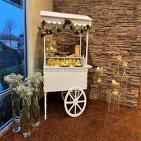 LEDA Promotion Chariot à Fleurs Mobile Cylindrique pour Mariages et Événements, Présentoir à Bonbons et Chocolats avec Roues