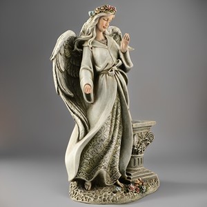 Statua in Resina Personalizzata Realistica di <span class=keywords><strong>Angelo</strong></span> Meditante da Giardino, 32,2 cm di Altezza - Product Image 3