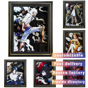 3D Gelaagde Papierkunst Schaduwdoos 24x19 cm - Eén Stuk Themer LED Licht Frame Dynamisch Display Frame Geschikt voor Huisdecoratie - Product Image 1