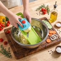 Professionele plastic mandoline snijmachine, handmatig, 2,5 mm julienne groentesnijder, veiligheidsbescherming, vaatwasserbestendig, makkelijk schoon te maken, keuken