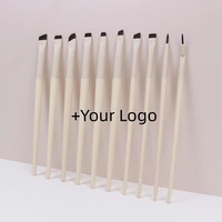 Ensemble de pinceaux de maquillage pour eye-liner à marque privée, pinceau de maquillage ultra fin à tête plate et angulaire pour sourcils, eye-liner et lifting des cils
