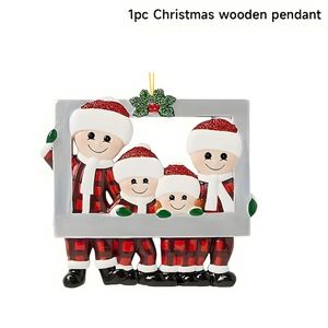 Adorno Colgante Navideño de Resina para Familia, Decoración Interior para el Hogar, Figura Colgante de Navidad y Año Nuevo para Árbol y Pared - Product Image 4