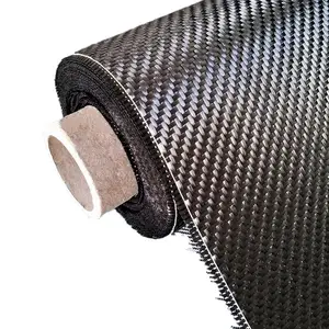 Black 3k 240 2x2 Twill Carbon Fiber Cloth