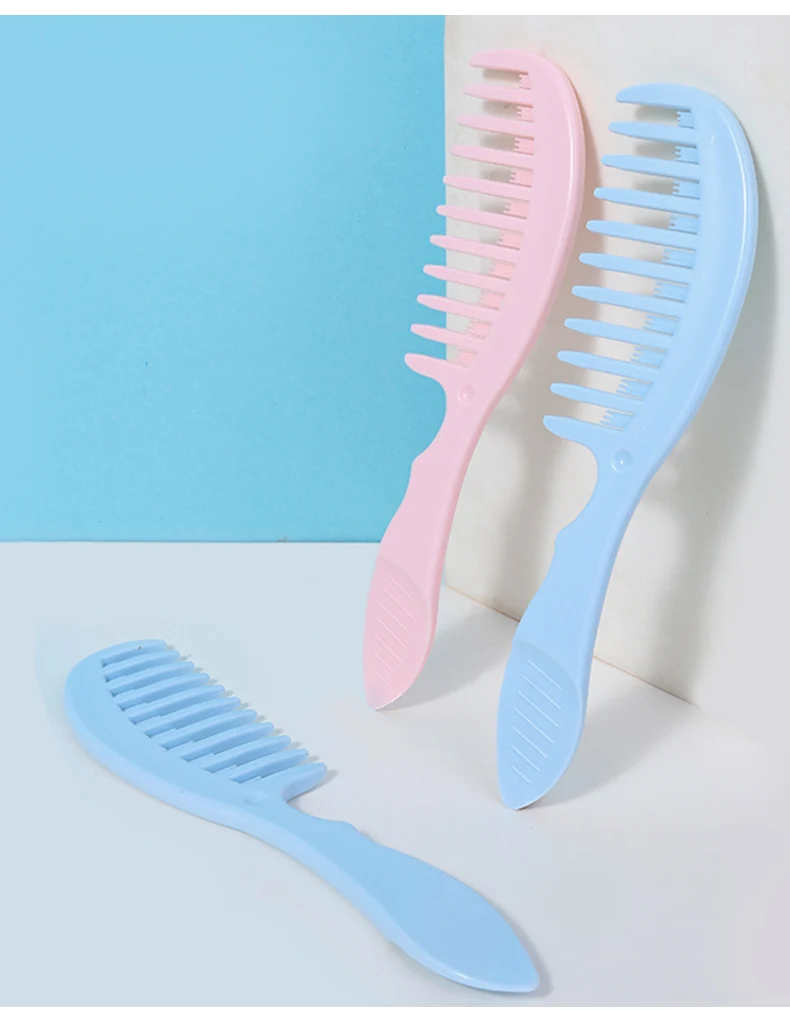 Lameila Custom Logo Plastic Hair Comb With Wide Tooth Salon Hair Extension Brush Comb Washable Hair Scalp Massager Brush C315