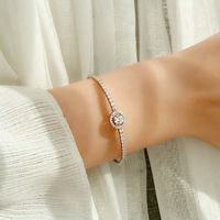 Luxe rondeur forme Moissanite Bracelet luxe bijoux fins Couple cadeau Bracelet S925 argent Sterling 925 argent pour les femmes