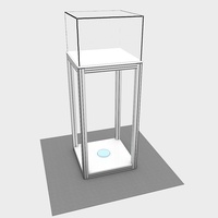Supports de table modernes en aluminium et tissu polyester rétroéclairés par LED, pliables pour un montage facile, podiums en acrylique