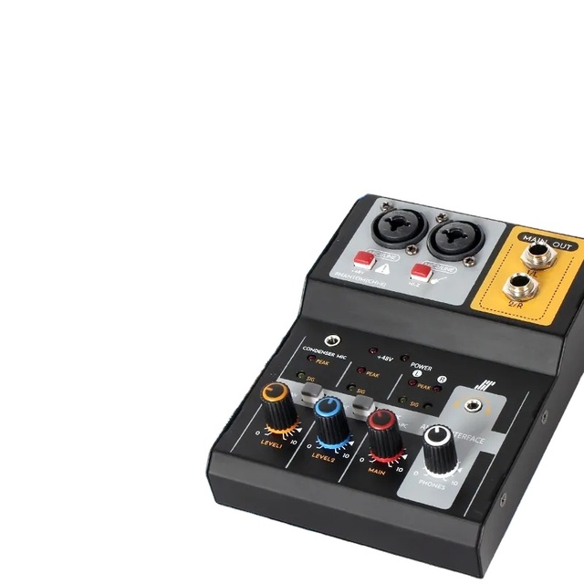 Hot F-2A 5W Metal Pro DJ Small Mixser Powered 2 Channel Audio Mixer Audio Speaker for Mixer