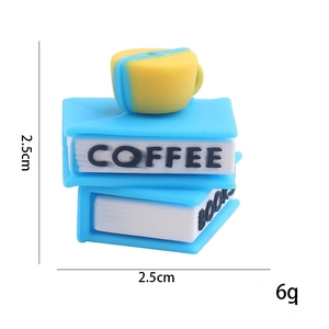 3D nuova perla fai da te ciuccio braccialetto a catena cartone animato libro da caffè Silicone perline focale per la creazione di gioielli - Product Image 1