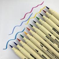 Ensemble de marqueurs d'art à base d'eau à tête souple 12 couleurs pour la peinture créative de graffitis