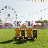 Machine de jeu électronique à monnayeur pour enfants, type borne d'arcade, avec fonction de frappe et distributeur de bonbons, motif ours mignon