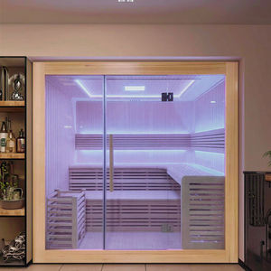 Sauna tradicional Baño de vapor de esquina Vapor de madera interior Sala de sauna para 4-6 personas - Product Image 1