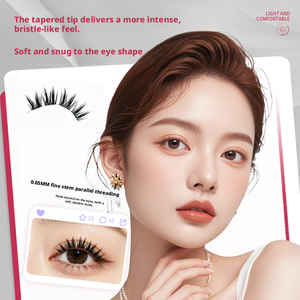 <span class=keywords><strong>Faux</strong></span> <span class=keywords><strong>cils</strong></span> de luxe monobloc en fibres végétales naturelles, tige transparente, <span class=keywords><strong>cils</strong></span> paresseux, vente en gros, OEM, logo personnalisé, marque privée, en bande - Product Image 3