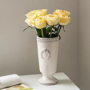 Vase en céramique blanc simple de haute qualité, style moderne, décoration de style méditerranéen pour la maison et le jardin - Product Image 3